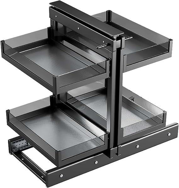 Kitchen Organizer Kitchen Corner Carousel - Hidden Blind Corner Cabinet Slide Out Shelves, 2 Tier Pull Out Shelf Organizer, for Kitchen Heavy Duty,One Color-24.4 * 19.68
