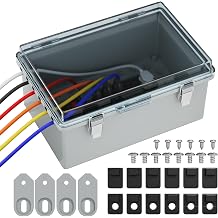 Joinfworld Waterproof Extension Cord Cover 11.4x7.5x5.5 Outdoor Electrical Box for Outside Weatherproof Clear Cover Enclosure for Power Strip Outlet Plug Cable