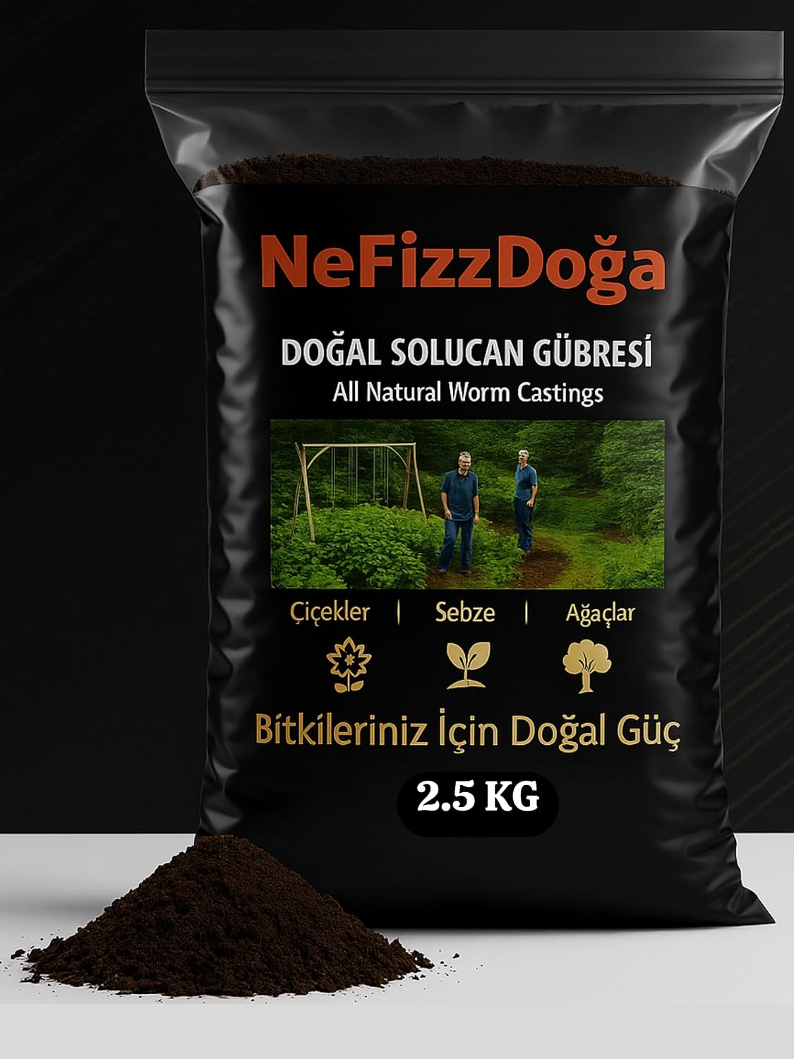 %100 Doğal Katı Solucan Gübresi 2,5 Kg | Organik Toprak Düzenleyici | Saksı, Bahçe ve Sebze Bitkileri İçin