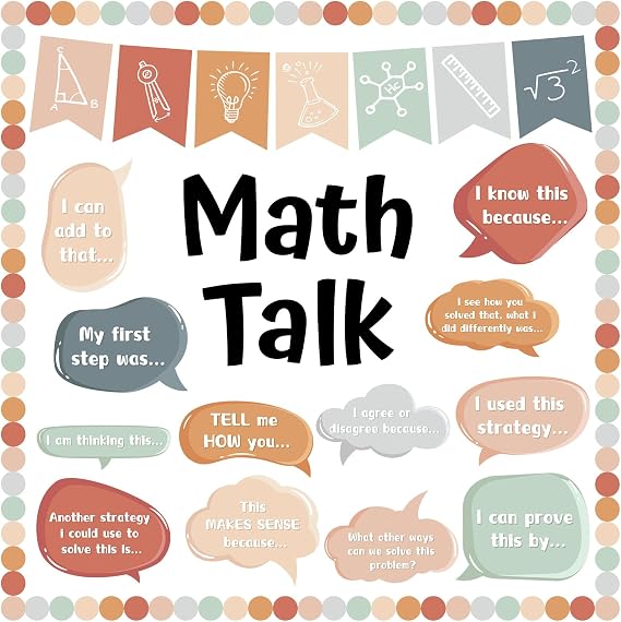43 Pcs Math Talk Bulletin Board Set for Classroom Decorations, Boho