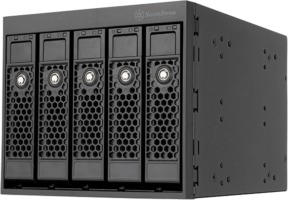 Silverstone Technology FS305-E All-Black Three 5.25" Device Bay to Five 3.5" SAS-12G / SATA 6Gbit/s Hot-swap Adapter Cage, SST-FS305B-E