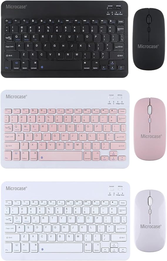 Microcase Tablet ve Telefonlar için Bluetooth Klavye ve Mouse Set - AL3476 (Pembe)