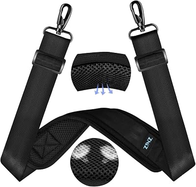 ZINZ 60 Universal Bag Strap with Ultra-Thick Fixed Breathable Pad Adjustable Heavy-Duty Shoulder Strap for Laptop Crossbody Luggage Gym Camera Bag and More -B01K01