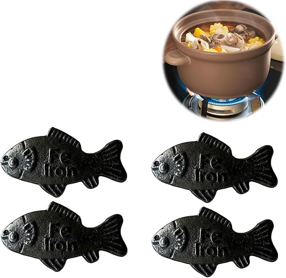 4pcs Iron de Fish, Iron Deficiency, Iron de Fish, Set of 4 Durable Iron Material for Daily Cooking and Outdoor Use (A157-4)