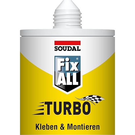 Soudal Super Fast White Elastomeric Adhesive, 290 ml, Water Resistant, Paste