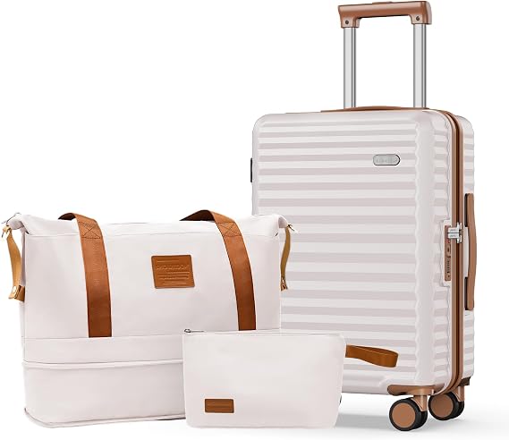 SHOWKOO Carry On Luggage, 100% PC Durable Hardshell Suitcase