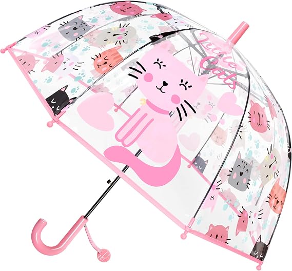 Kids Clear Umbrellas for Rain Dome Bubble Umbrella Windproof for Kids Boys and Girls