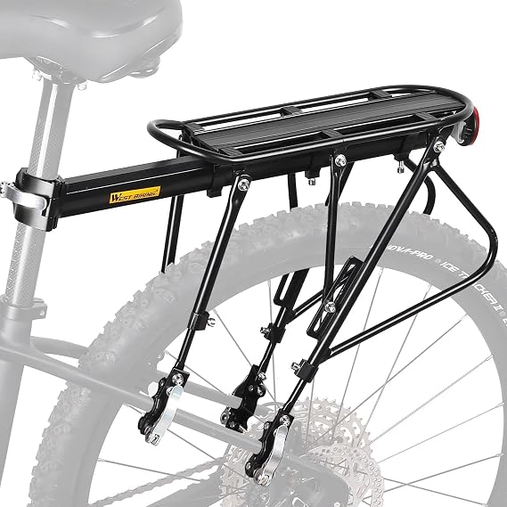 Bike Cargo Rack 220 Lbs Load Bike Rack Full Quick Release Universal Adjustable, Aluminum Alloy Waterproof Bike Luggage Rear Rack, Bicycle Rear Rack for MTB, Ebikes, Road Bike