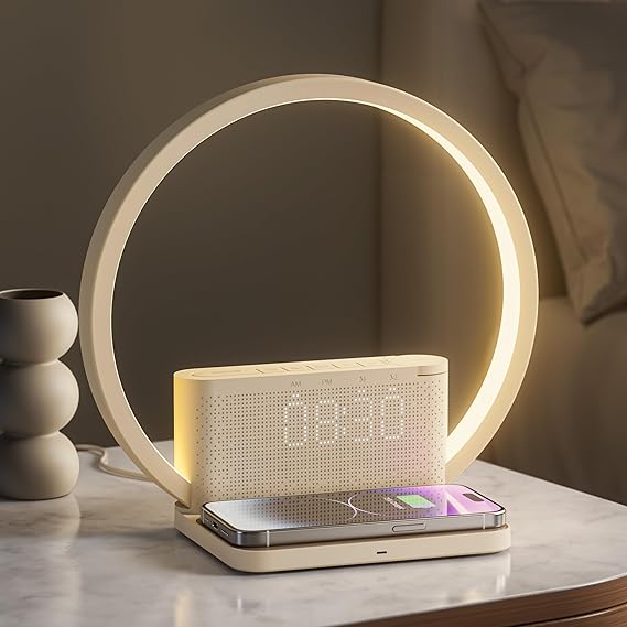 blonbar Alarm Clock with Wireless Charger,Wake-up Light,Sunrise Alarm Clock [Energy Class A]