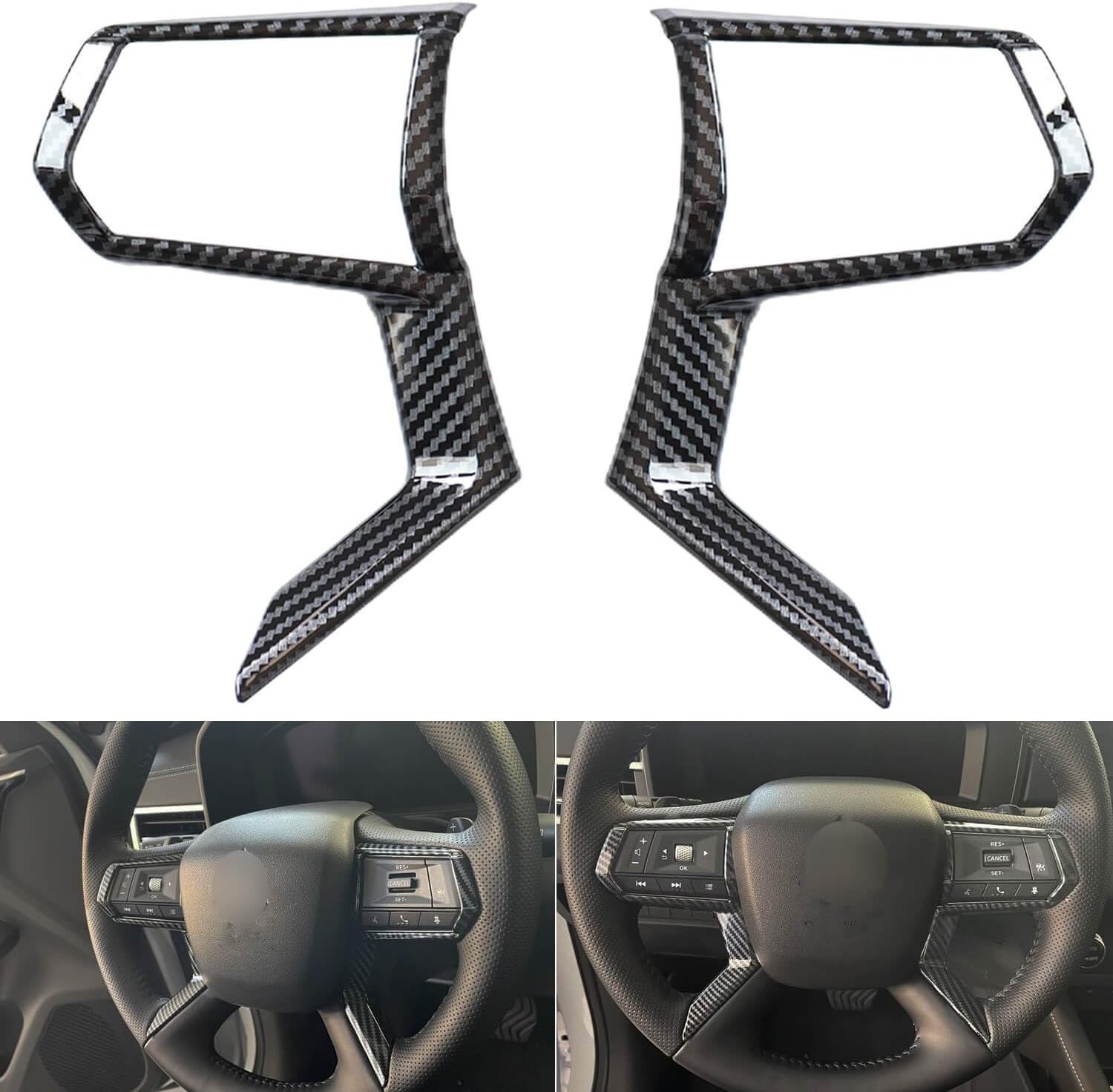 Steering Wheel Trim Interior Decor for Mitsubishi Outlander Accessories Mitsubishi Outlander 2023 Carbon Fiber