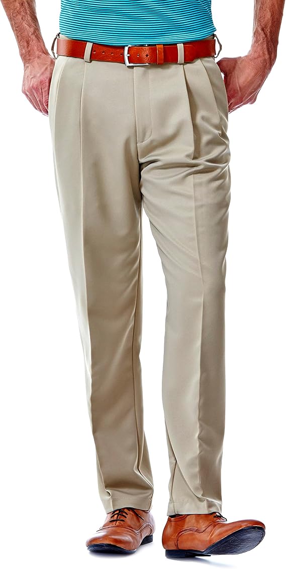 Haggar Men's Classic Fit Cool 18 Pleated Pant