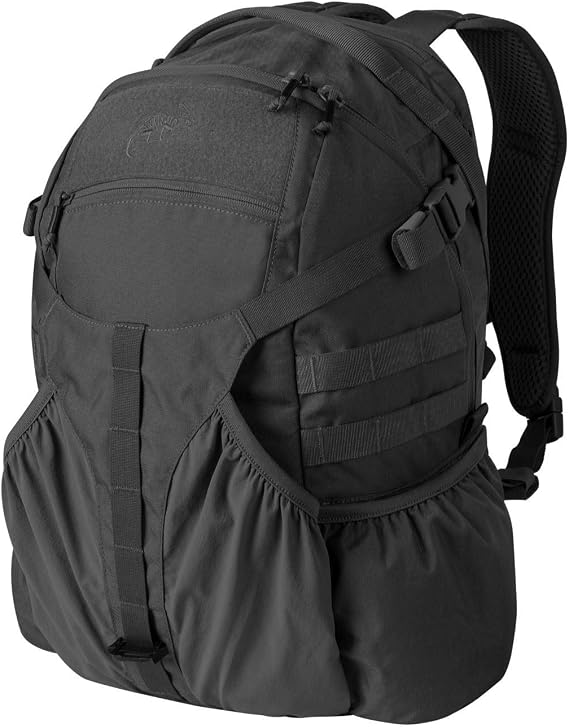 Helikon-Tex RAIDER 20 L Tactical Backpack, Black Cordura MOLLE Daypack with Hydration Sleeve & Rain Cover