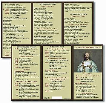 Catholic Mass Prayer and Responses Pocket Card