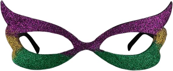 blinkee Sparkling Glitter Eyeglasses Mask for Mardi Gras New Orleans
