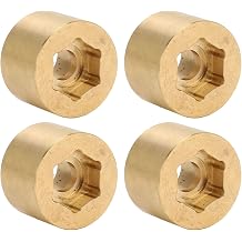 4PCS Wheel Hex Hub Widen Adapter Brass Weight 12mm RC Crawler Counterweight Thick Drive Adapter for 1.9 2.2 Inch Wheels (15mm)