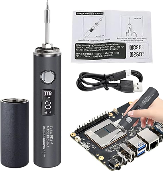 Soldering Iron Kit Digital Display Adjustable Temperature | Soldering Welding Iron Kit for Circuit Board Assembly, Electronics Repair, Workshop, Component Testing, Hobbyist Projects