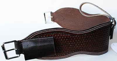 CHALLENGER 5 Wide Horse Brown Leather Back Cinch Rear Flank Saddle Cinch Girth with Billets 9755