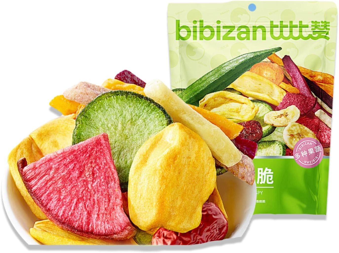 250g Fruit and vegetable crisp mixed dried vegetables Instant Fruit and Vegetable Crisps Combination of Sweet Potato Banana Slice Taro Strip and Jackfruit