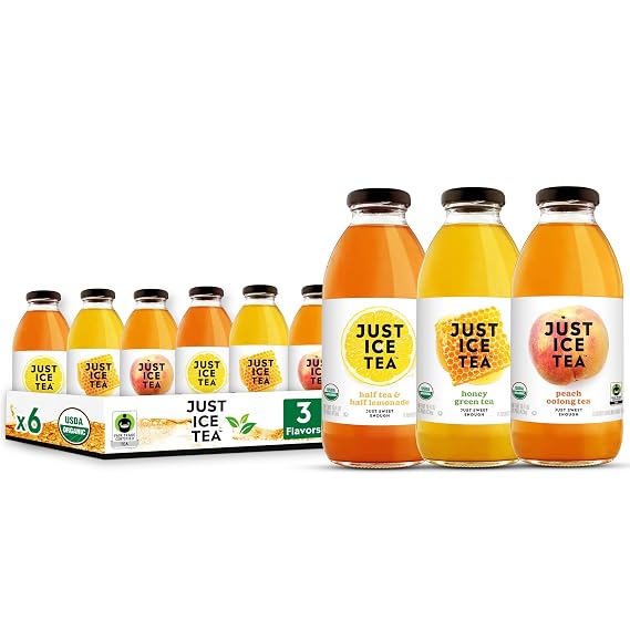 Just Ice Tea Organic Iced Tea, 16 Fl Oz Glass Bottles