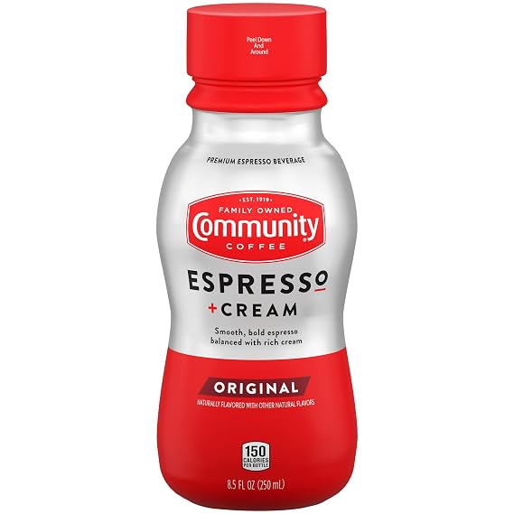 Community Coffee Espresso + Cream Original Ready To Drink 8.5 Fl Ounce Bottle (Pack of 1)