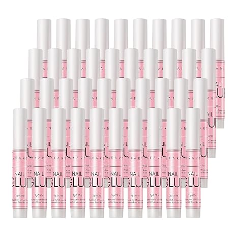 Makartt 40 Pcs Strong Nail Glue for Press on Nails, Fast Dry Quick Adhesive for Fake Nails and Acrylic Tips, Clear Professional Glue on Nails for Broken Nail Repair Salon Manicure Home DIY, Hema-Free