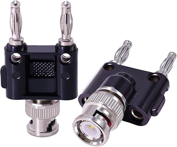 CNARIO 2Pcs BNC Male to Dual Banana Male Plug