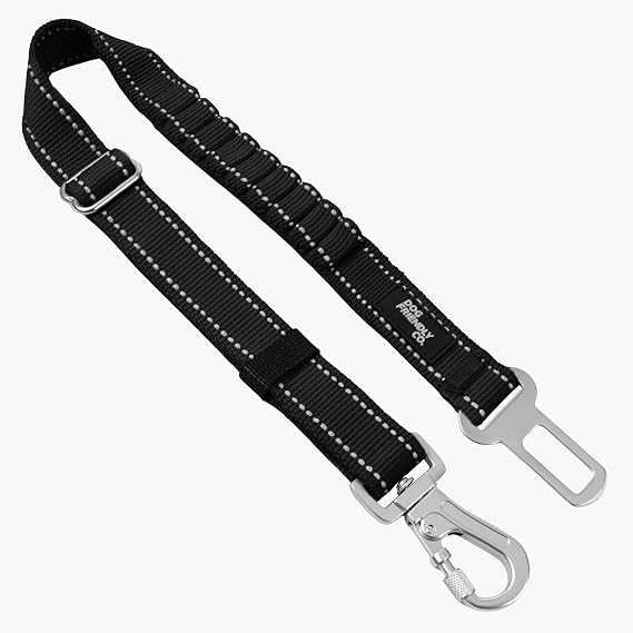 Dog Friendly Co. Dog Seat Belt, Adjustable Car Harness (Black)