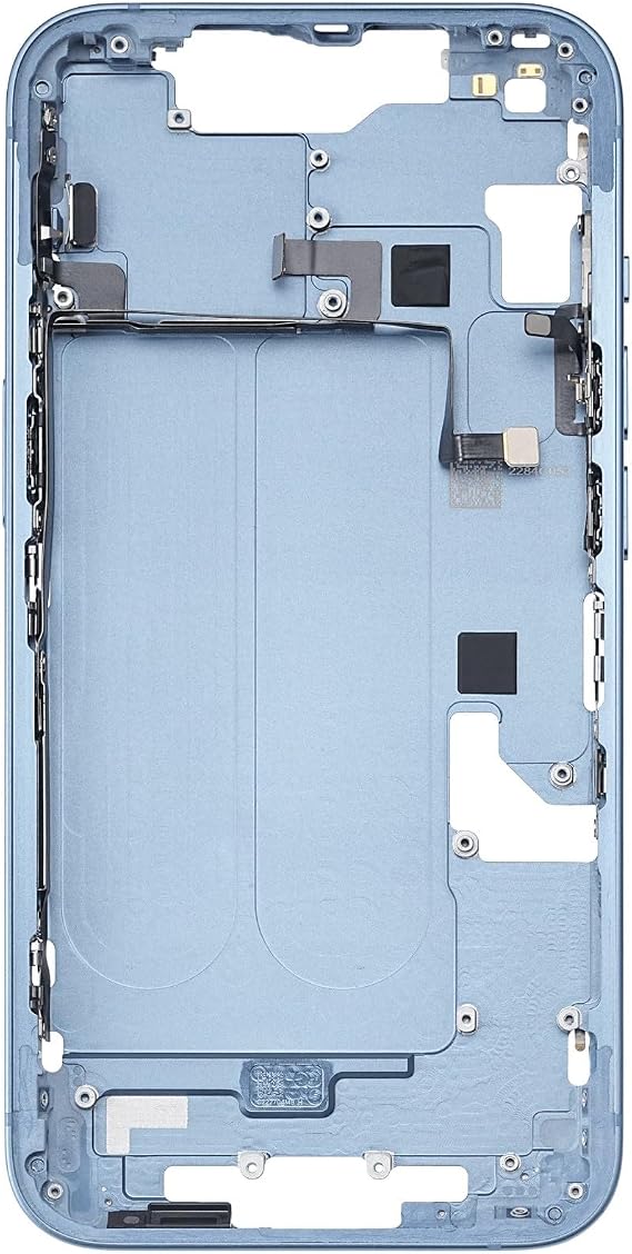 TheCoolCube Middle Frame Housing Cover Case with Power & Volume Button Replacement Compatible with iPhone 14 6.1 Inches (US Version) (Blue)
