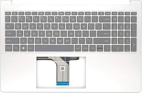 Replacement Upper Case Palmrest for HP 15-FC 15-FD Series Laptop Non-Backlit Keyboard Assembly Top Cover N36752-001 Silver | Non-Backlit Keyboard,Upper Case Top Cover Replacement,Silver,P/N N36752-001