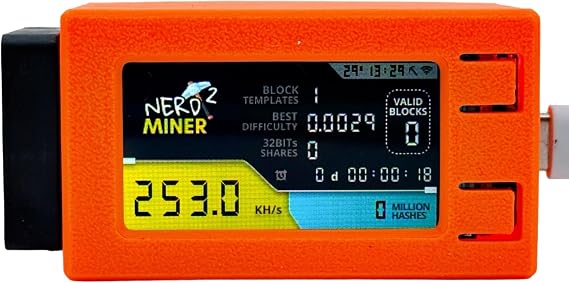 NerdMiner V2pro 78KH/s Mini Lottery BTC Miner Solo Miner Victory 6.25 BTC Fan BTC Table Gadget