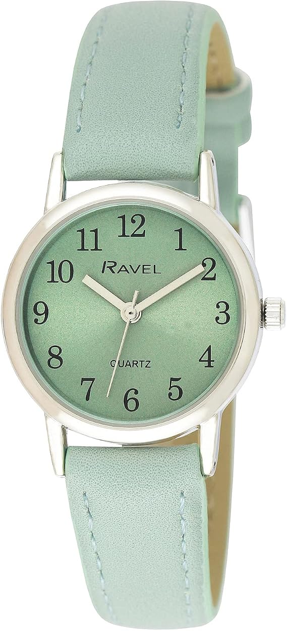 Ravel - Pastel Coloured Everyday Watch for Women (27 mm Case) - Silver Tone