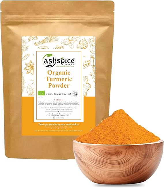 Organic Turmeric | Tumeric Powder Premium Quality Certified by Soil Associationby Ash Spice Company 50g-1900g (1900g)