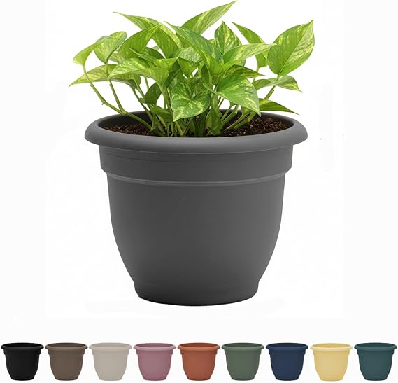 Bloem AP20908 Ariana Self Watering Planter 20", Charcoal Gray