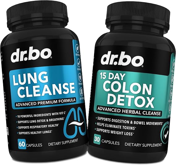 DR. BO Lung Cleanse & Colon Detox - Herbal Formulas to Support Respiratory Health & Bowel Movements