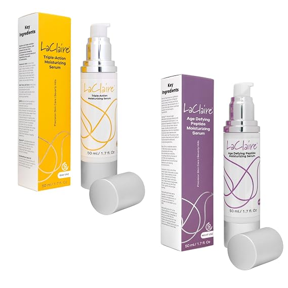 Vitamin C & Hyaluronic Acid Face Serum Set Anti Aging 2-Step Day/Night System for Wrinkles, Fine Lines & Dry Skin Hydrating & Repair Facial Serum for Glowing Skin (2 Pack)