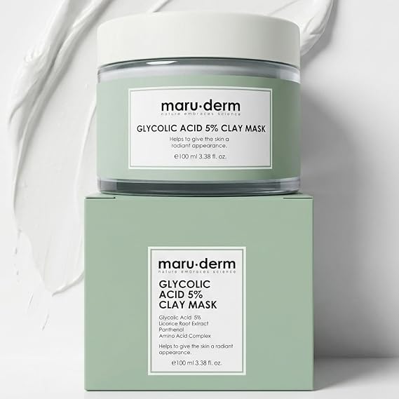 Maruderm Glikolik Asit%5 Gözenek Arındırıcı ve Cilt Tonu Eşitleyici Kil Maskesi – Vegan, Pürüzsüz ve Nemlendirici Arındırıcı Maske, 100 ML