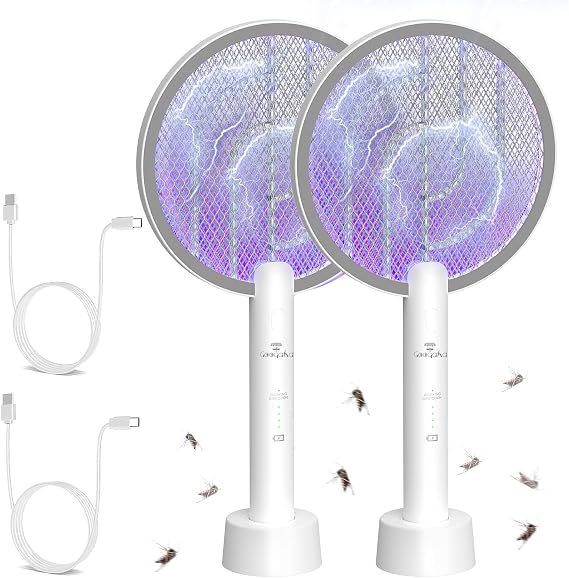 Electric Fly swatter Rechargeable, 2-in-1 Modes, 4000V, USB-C