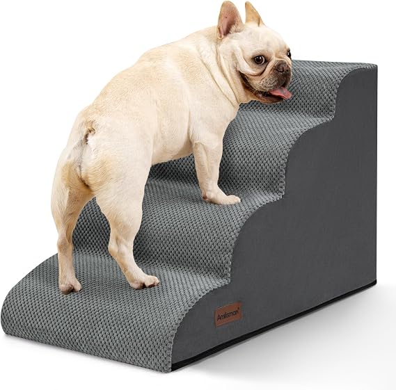 Aodisman Dog Steps for Bed or Couch,4 Step Pet Stairs for Small Dogs & Cat