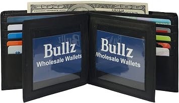 Bullz European Hipster Mens Wallet Thick Large Bifold 20 Cards and 2 ID Window