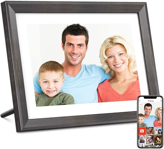 Frameo Digital Picture Frame WiFi 10.1 inch IPS Touch Screen HD Display,16GB Storage, Auto-Rotate,Easy Setup to Share Photos or Videos via Frameo APP