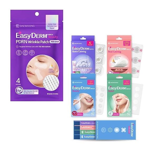 EasyDerm Multi-Step Pimple Patch Set 4-Type+PDRN Patch Under Eye and Smile Line Care(4ea)