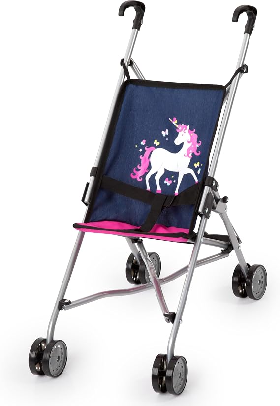 Bayer Design Doll Buggy - Folding Stroller for Dolls up to 18 Inches, Blue