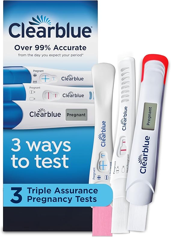 Clearblue Triple Assurance Pregnancy Test Kit, Home Pregnancy Tests, 3 Ways to Test, 3 Ct