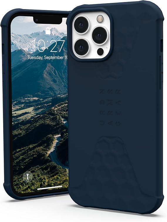 URBAN ARMOR GEAR UAG Designed for iPhone 13 Pro Max Case Blue Mallard Ultra-Thin Shock-Absorbent Sleek Smooth Soft Touch Silicone Standard Issue Protective Cover, [6.7 inch Screen]