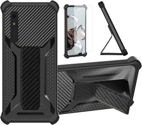 bojioderf Case Compatible for Onyx Boox Palma 2 / Palma/Kant/Kant 2 Mobile ePaper E-Reader Phone Case Cover [with Tempered Glass Screen Protector] Hybrid [Folding Support Magnetic] Black