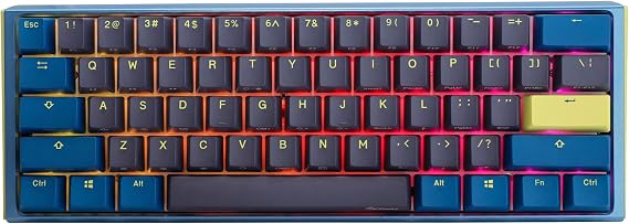 Ducky One 3 Mini Daybreak 60% Mechanical Keyboard: Quack Mechanics Dampening Hot Swappable Cherry MX Clear Switch, High Density PBT Triple Schottky Cap, RGB, US