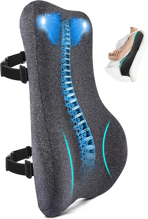 Back Support for Office Chair, 24" Full Back Support Pillow with Neck & Lumbar Support, Ergonomic Memory Foam Cushion for Long Sitting, Gaming Chair, Relieve Back Pain, No Forward Push Design