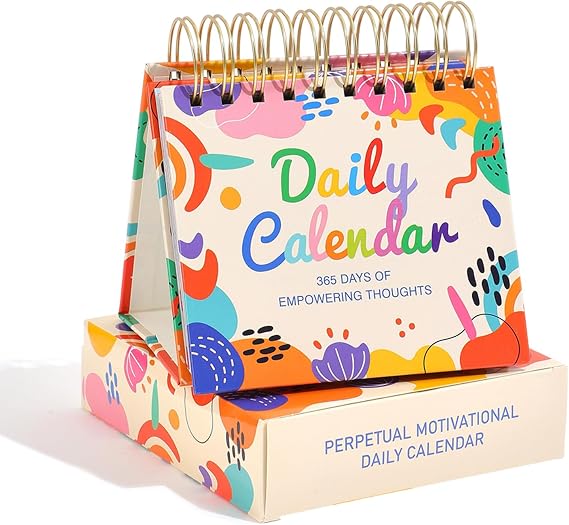 Motivational Desk Calendar Office Home Decor for Women, Daily Flip Perpetual Calendar Inspirational Quotes, Inspirational Gifts for Women,Desk Accessories & Office Decor