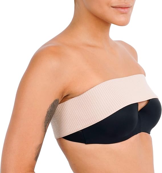 Breast Implant Stabilizer Band, Post Surgery Breast Augmentation and Reduction Strap, Chest Belt, Breast Support Bandage, One Size Fits All (Beige)