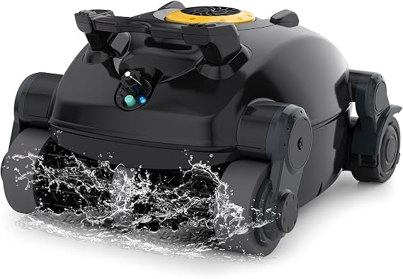 Cordless Robotic Pool Cleaner, Wall Climbing, Lightweight, Extended Battery Life, 8L Large Capacity, Advanced Dual-Motor, X1 Auto Pool Vacuum for Inground & Above Ground Pools Up to 1100 Sq.Ft, Orange
